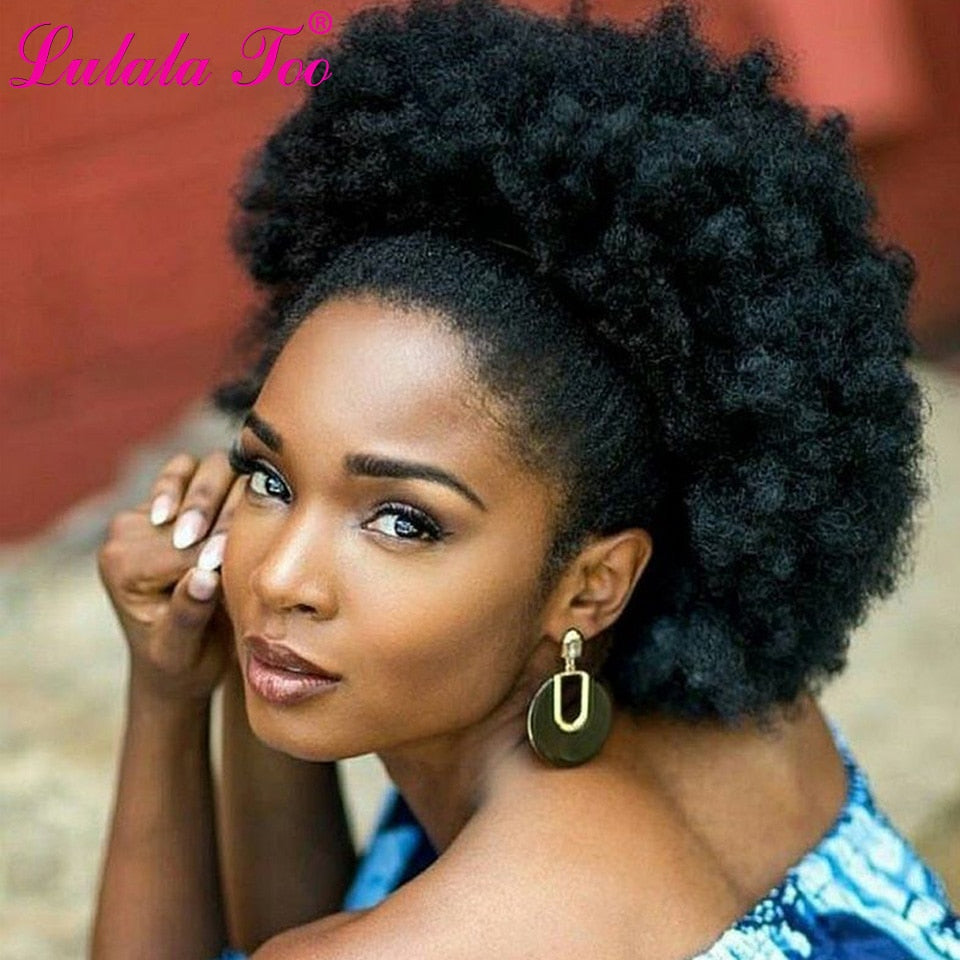 Afro Puff Drawstring Ponytail Kinky Curly Bun Hair Synthetic Short  Extensions | eBay